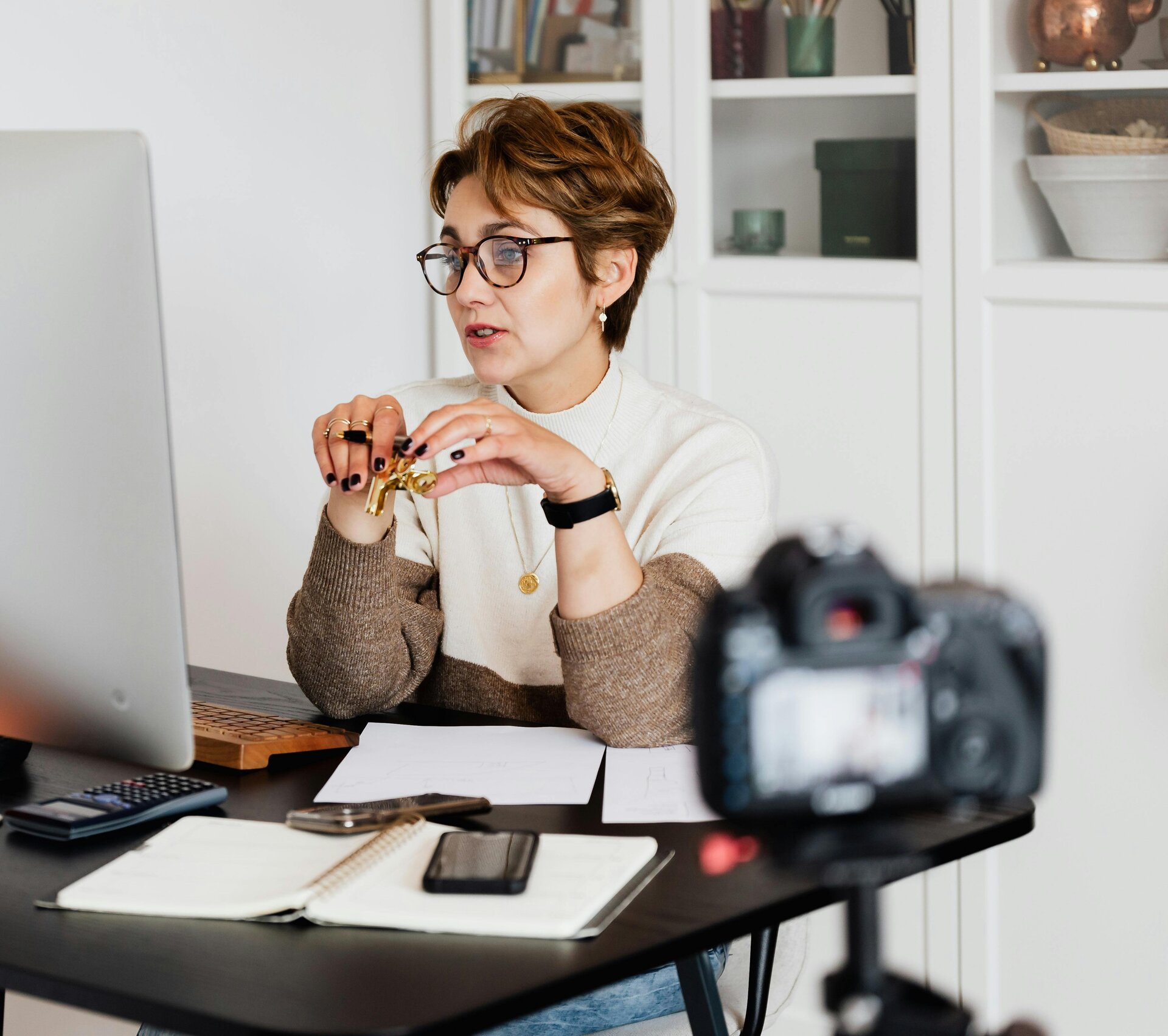 Professional coach working with client in a coaching session