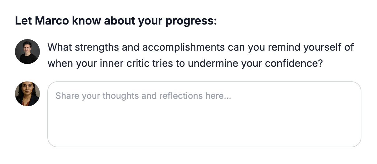 Automatic homework extraction showing organized action items and journal prompts